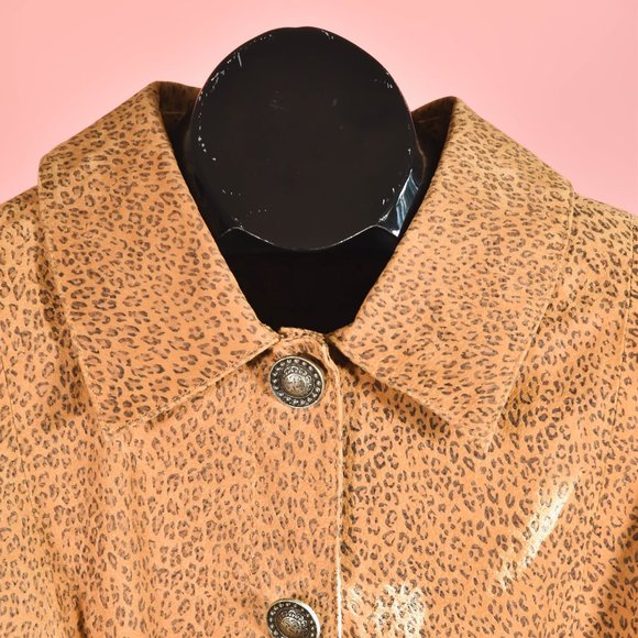 90s 2000s Leopard Print Suede Jacket Size XL - Picture 3 of 6